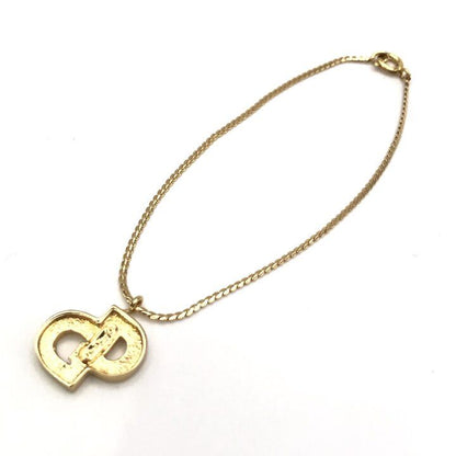 Dior CD Logo Rhinestone Bracelet Gold — view 2