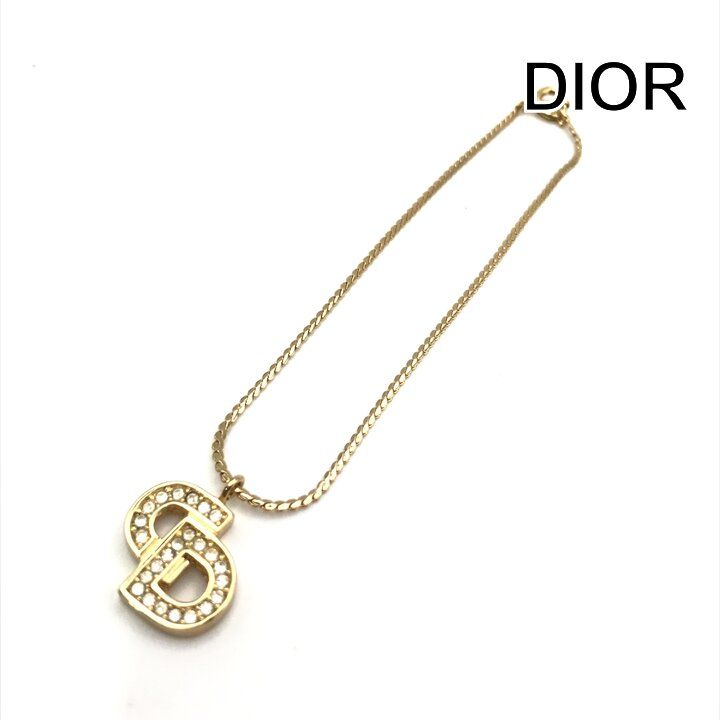Dior CD Logo Rhinestone Bracelet Gold