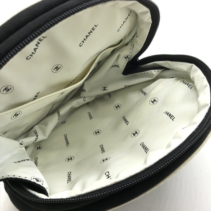 Dior Makeup Pouch Case Canvas Black Gold with Mirror — view 4