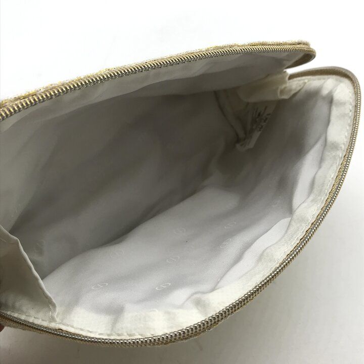 Dior Makeup Pouch Case Canvas Black Gold with Mirror — view 7