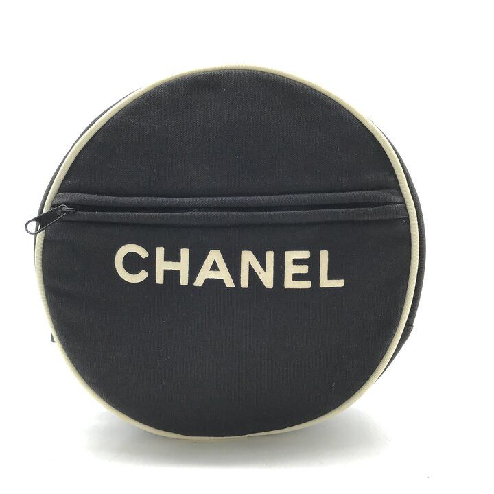 Dior Makeup Pouch Case Canvas Black Gold with Mirror — view 2