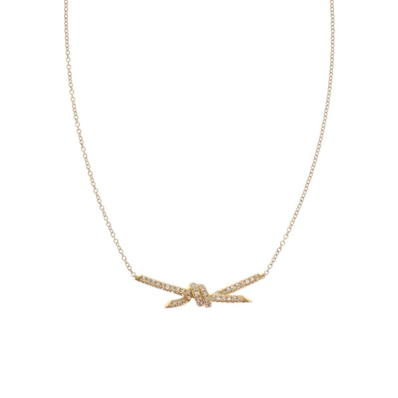 Tiffany & Co Knot Necklace 18k Yellow Gold Diamond — view 2