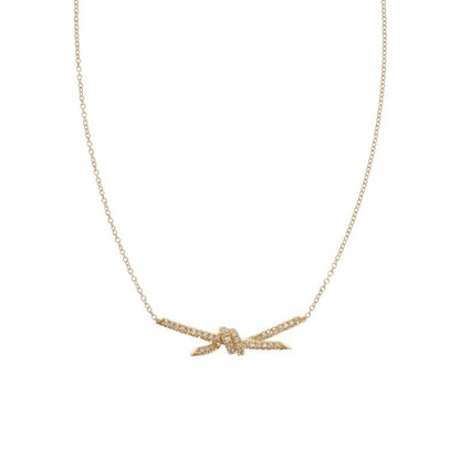 Tiffany & Co Knot Necklace 18k Yellow Gold Diamond — view 2