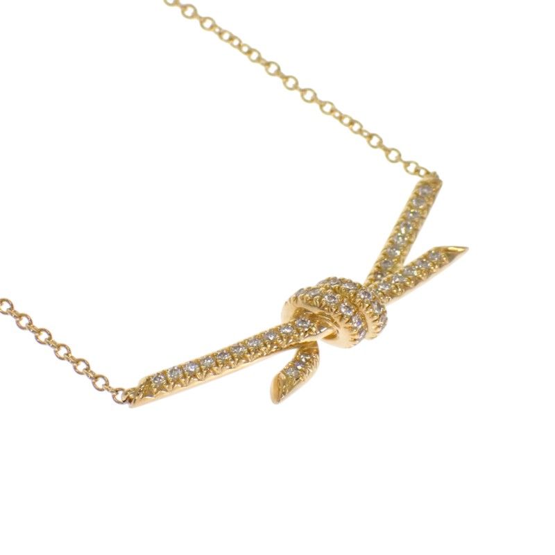 Tiffany & Co Knot Necklace 18k Yellow Gold Diamond — view 6