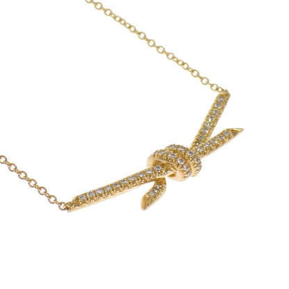 Tiffany & Co Knot Necklace 18k Yellow Gold Diamond — view 6