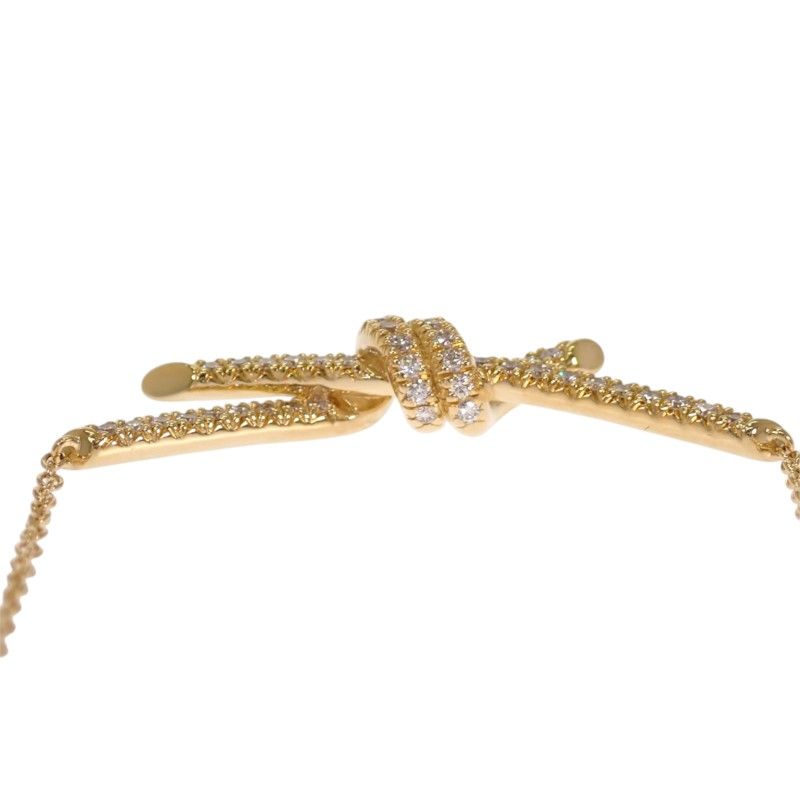 Tiffany & Co Knot Necklace 18k Yellow Gold Diamond — view 8