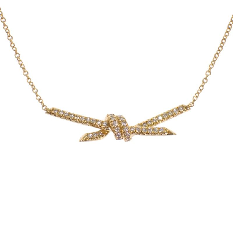 Tiffany & Co Knot Necklace 18k Yellow Gold Diamond — view 3