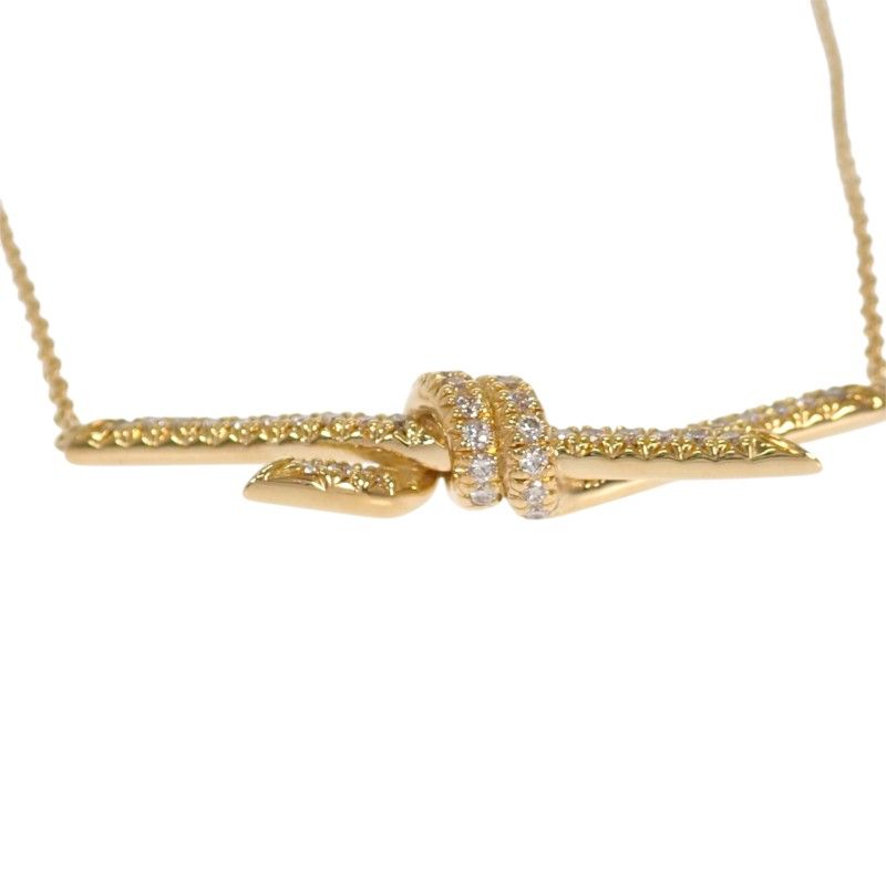 Tiffany & Co Knot Necklace 18k Yellow Gold Diamond — view 7