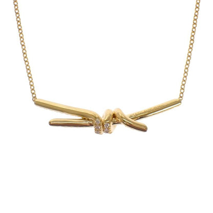 Tiffany & Co Knot Necklace 18k Yellow Gold Diamond — view 4