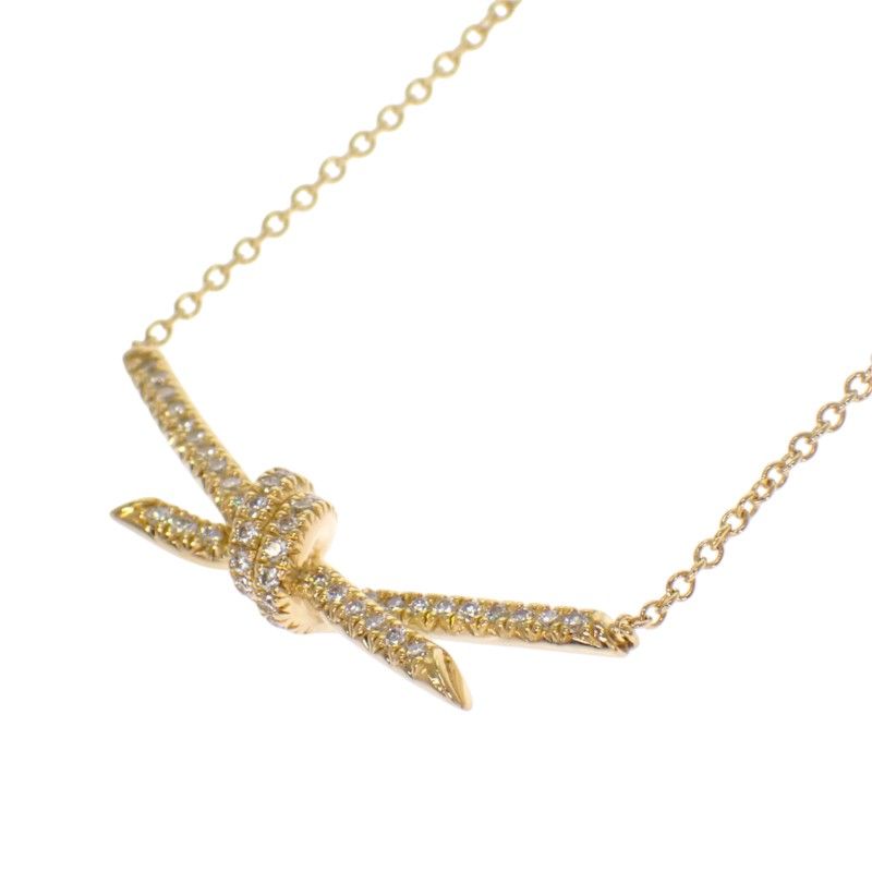 Tiffany & Co Knot Necklace 18k Yellow Gold Diamond — view 5