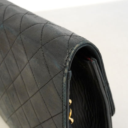 Chanel Shoulder Bag Quilted Lambskin Black Gold — view 7