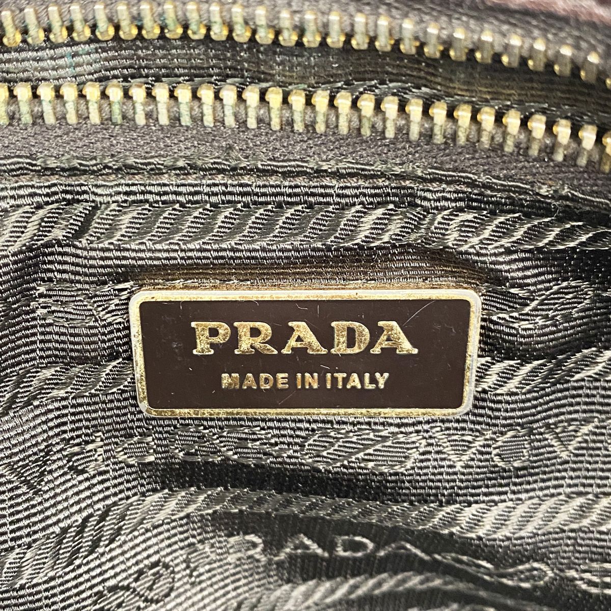 Prada Shoulder Bag Leather Brown Gold — view 5