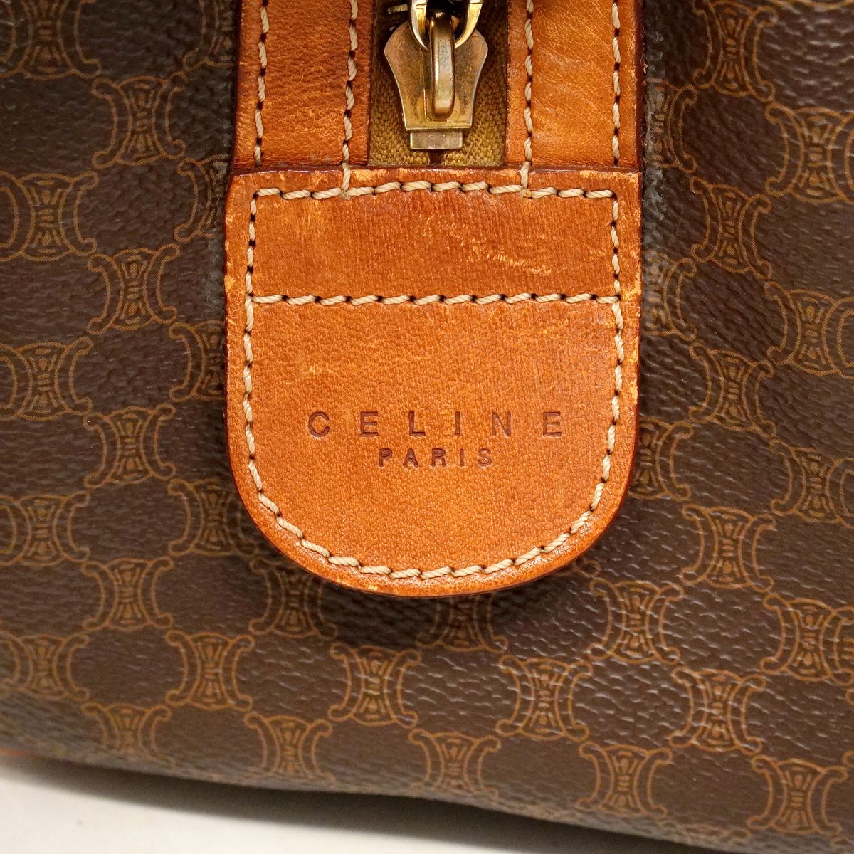 Celine Handbag Macadam Brown Gold — view 5
