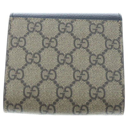 Gucci GG Compact Wallet Bifold Leather Black Beige — view 2