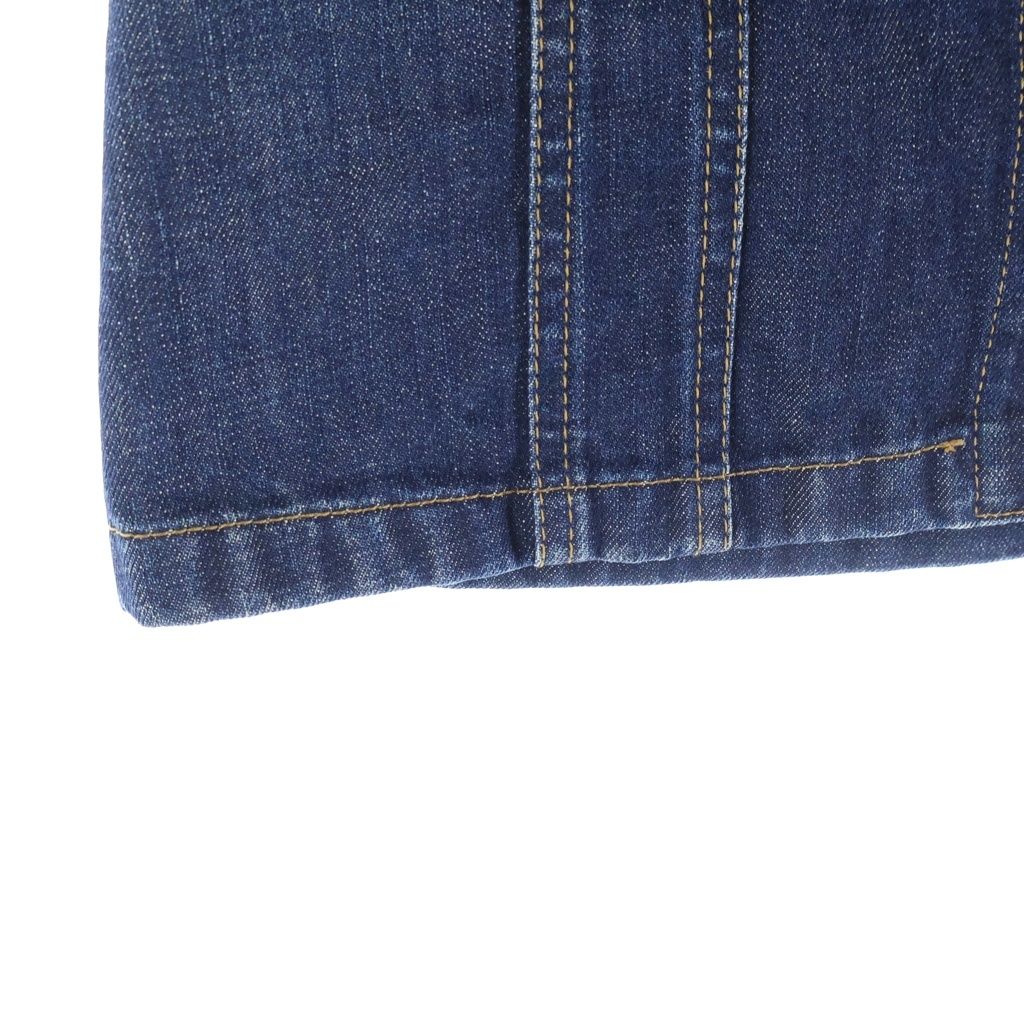 Prada Side Button Denim Skirt Detail Indigo — view 5