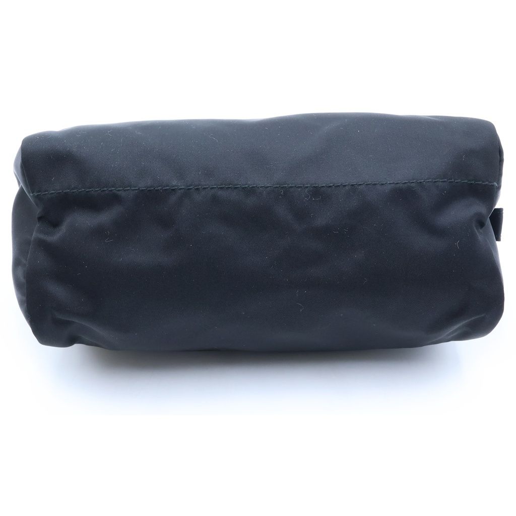 Prada Triangle Logo Tessuto Nylon Makeup Pouch Case Black Silver — view 4