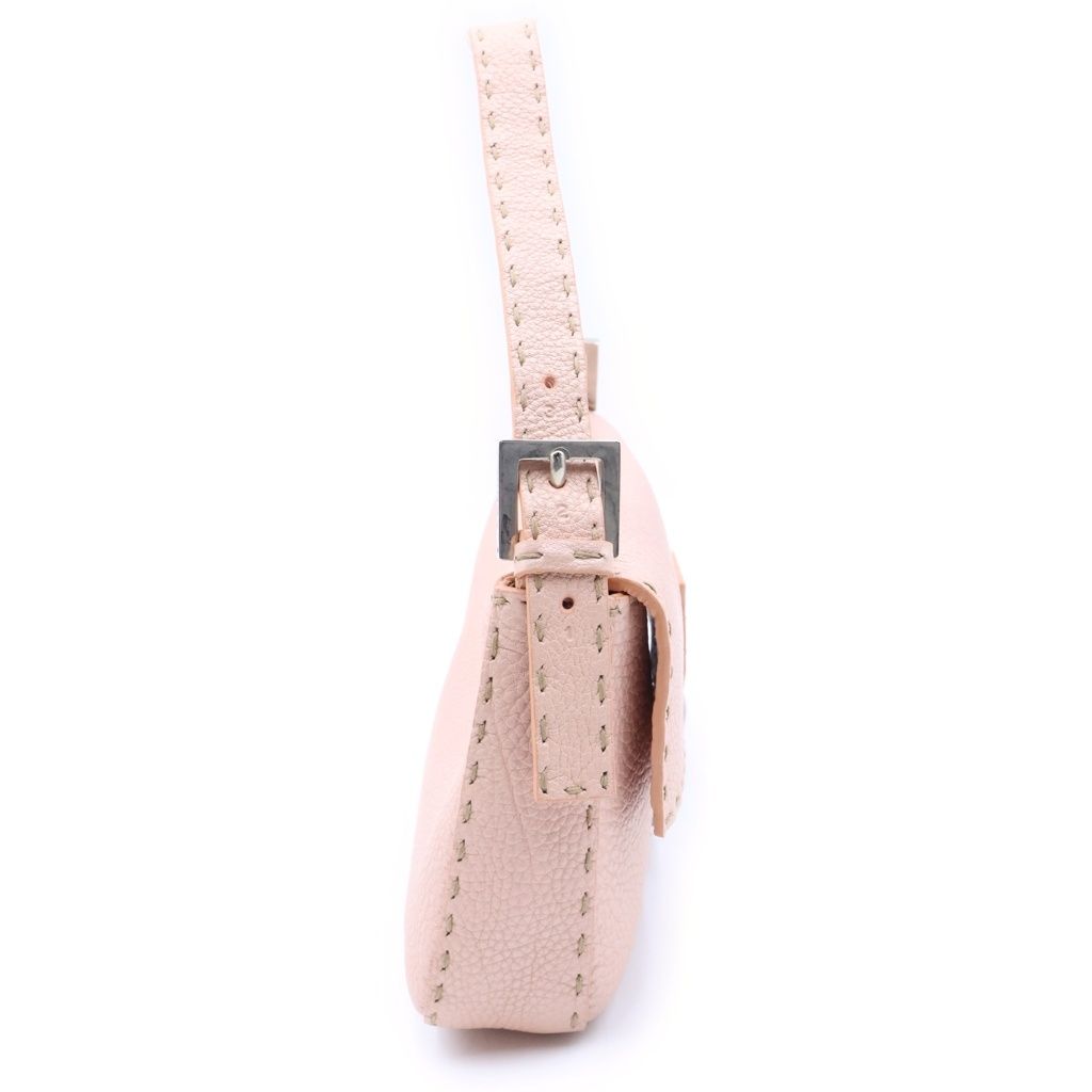 Fendi Selleria Mamma Bucket Bag Pink Leather Silver — view 3