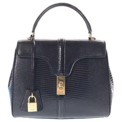 Celine Embossed Leather 2-Way Bag Gold Black