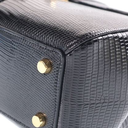 Celine Embossed Leather 2-Way Bag Gold Black — view 5