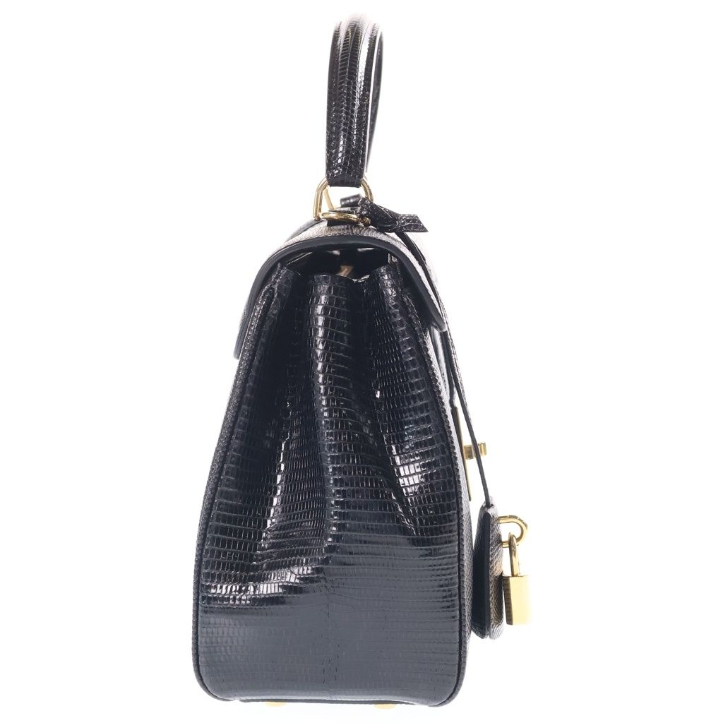 Celine Embossed Leather 2-Way Bag Gold Black — view 3