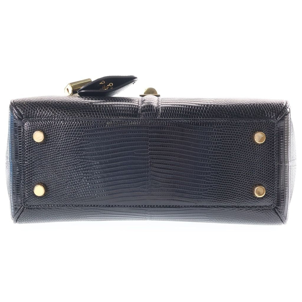Celine Embossed Leather 2-Way Bag Gold Black — view 4