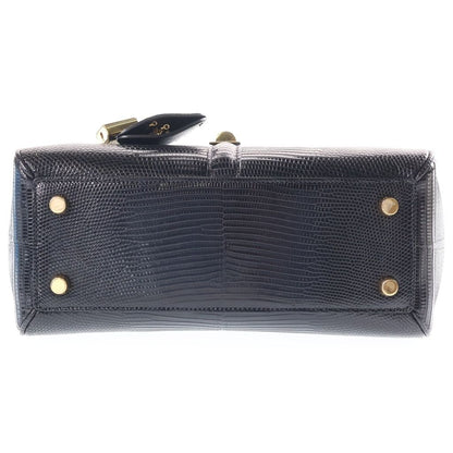 Celine Embossed Leather 2-Way Bag Gold Black — view 4