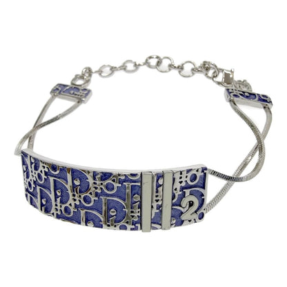 Dior Metal Trotter Plate Bracelet Silver Blue