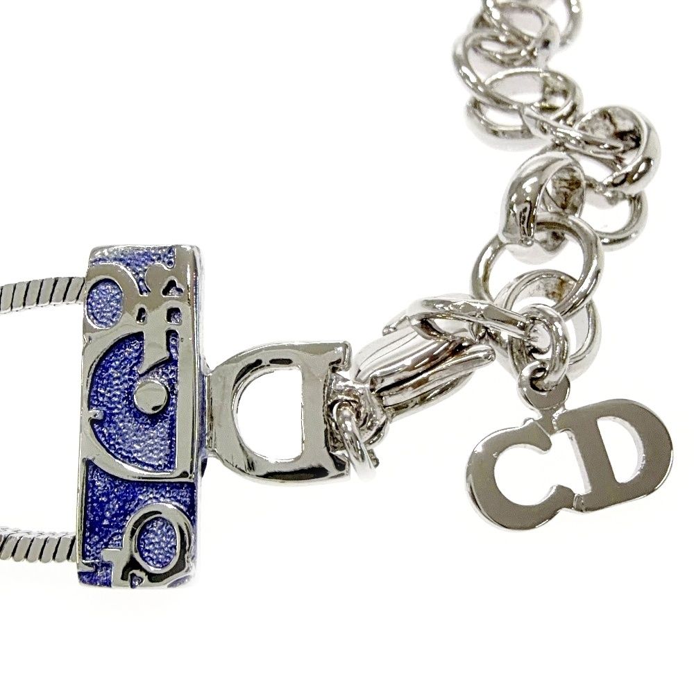 Dior Metal Trotter Plate Bracelet Silver Blue — view 5
