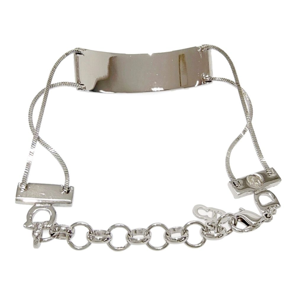 Dior Metal Trotter Plate Bracelet Silver Blue — view 4