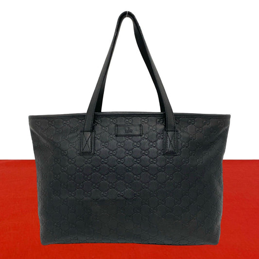 Gucci Guccissima Leather Tote Shoulder Bag Business Black