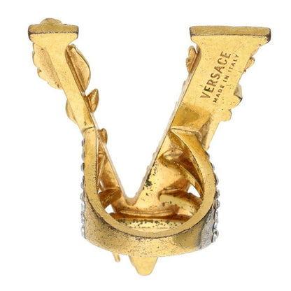 Versace Stone Embellished Logo Ring — view 2
