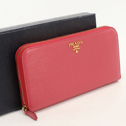 Prada Vitello Move Wallet Zip Around Calfskin