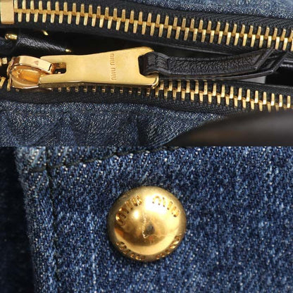 Miu Miu Denim Biker Handbag Blue — view 6