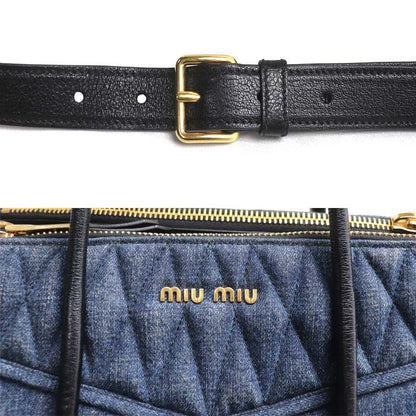 Miu Miu Denim Biker Handbag Blue — view 5