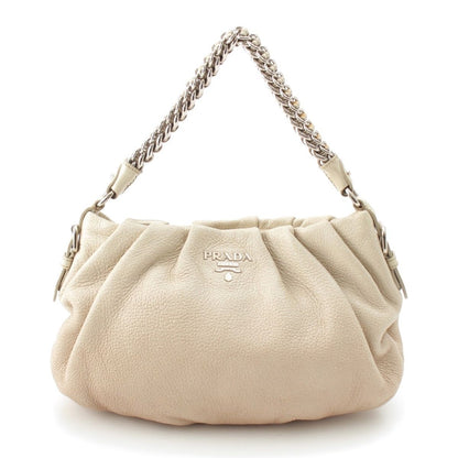 Prada Cervo Lux Chain Leather Hobo Gradient Shoulder Bag Ivory Pink Beige