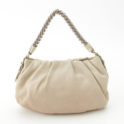 Prada Cervo Lux Chain Leather Hobo Gradient Shoulder Bag Ivory Pink Beige — view 4