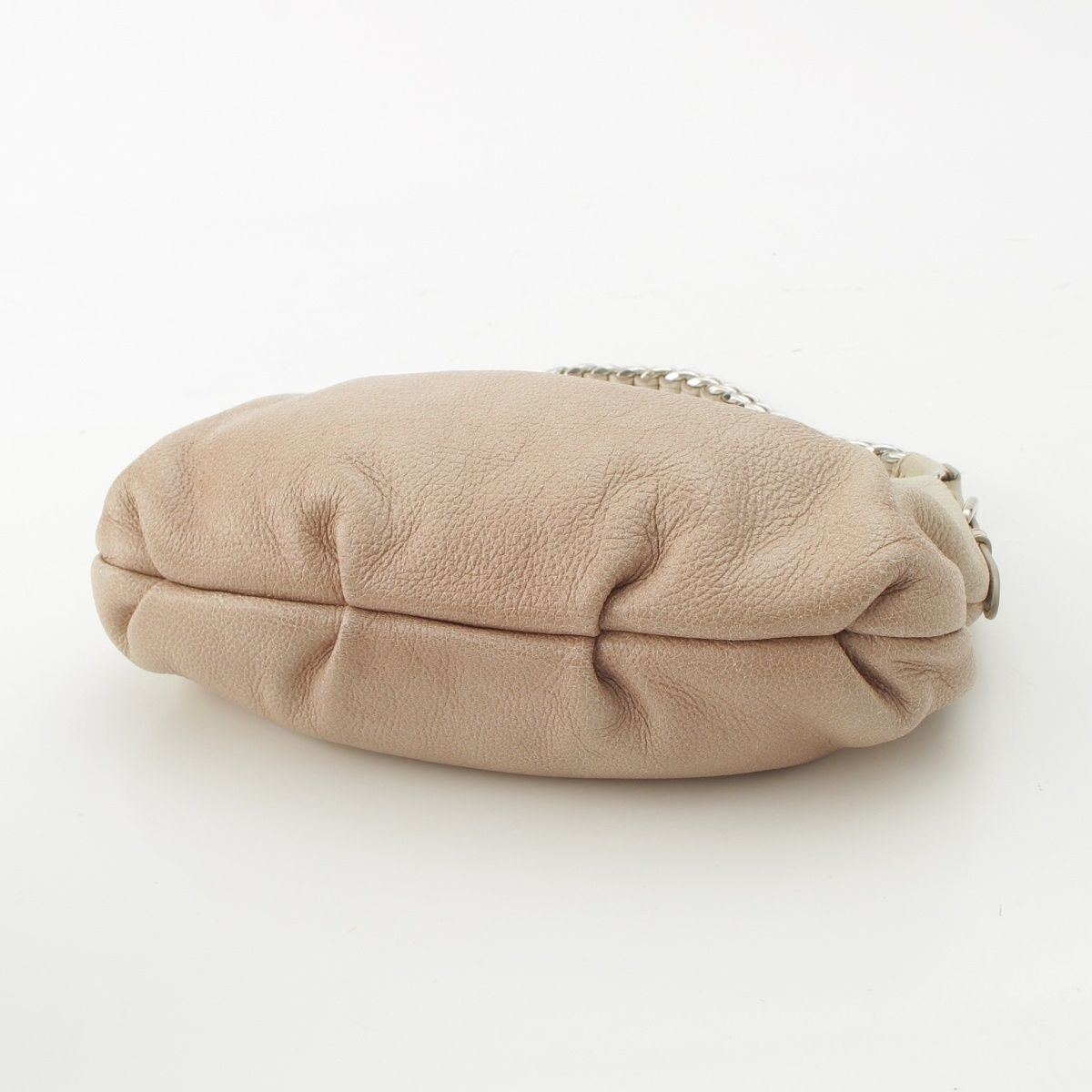 Prada Cervo Lux Chain Leather Hobo Gradient Shoulder Bag Ivory Pink Beige — view 5