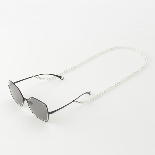Chanel Acetate Pearl Butterfly Shape Chain Sunglasses Eyewear Black