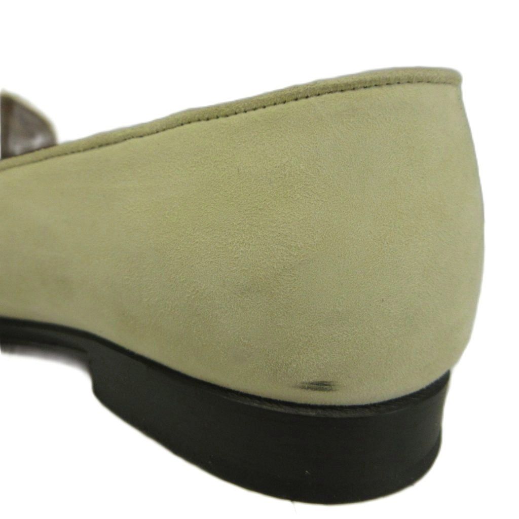 Gucci Loafers Suede Horsebit Silver Beige — view 8