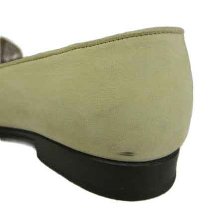 Gucci Loafers Suede Horsebit Silver Beige — view 8