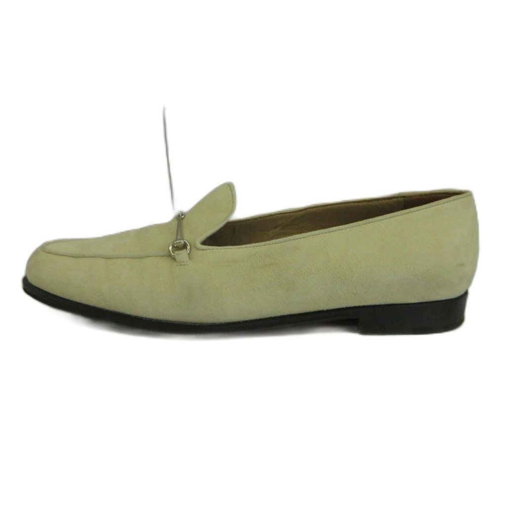 Gucci Loafers Suede Horsebit Silver Beige — view 2