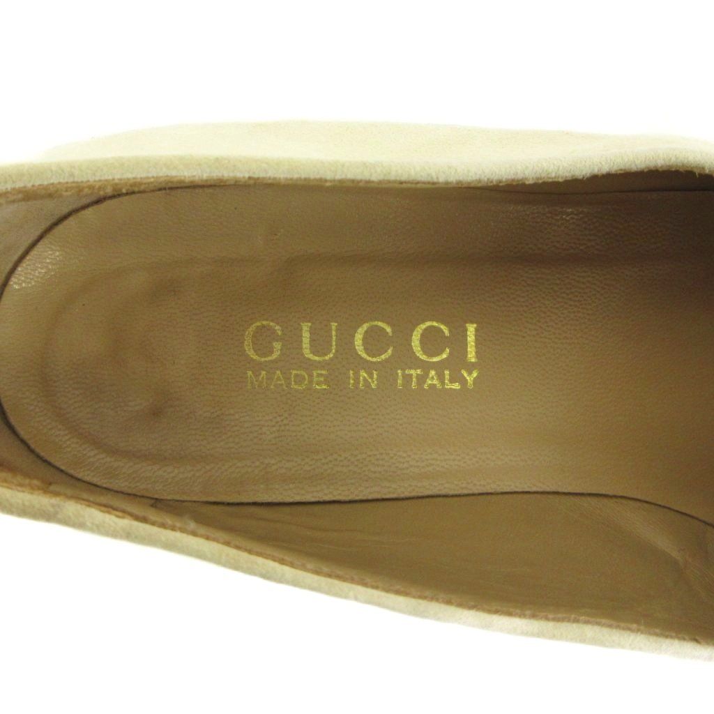 Gucci Loafers Suede Horsebit Silver Beige — view 7
