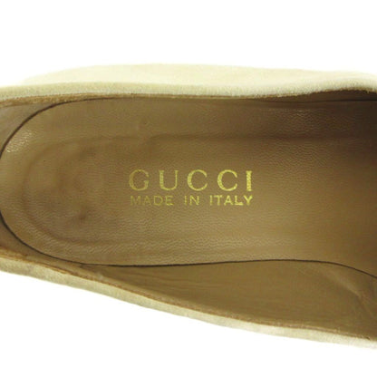 Gucci Loafers Suede Horsebit Silver Beige — view 7