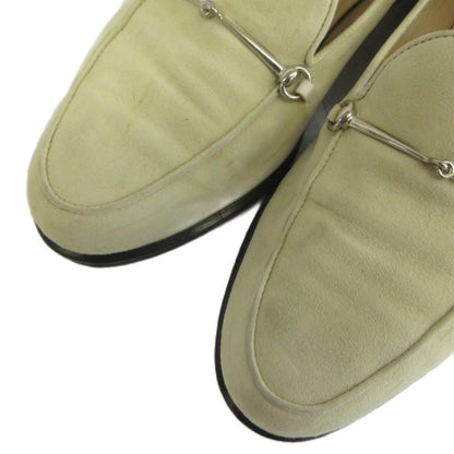 Gucci Loafers Suede Horsebit Silver Beige — view 3