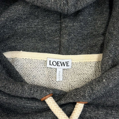 Loewe Anagram Leather Logo Pullover Hoodie Gray XS — view 6