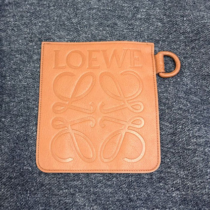 Loewe Anagram Leather Logo Pullover Hoodie Gray XS — view 7