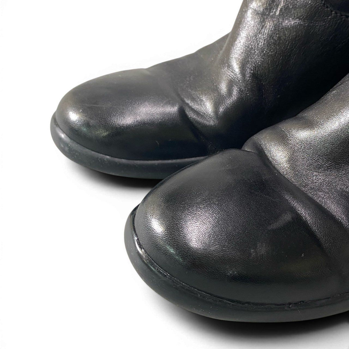 Prada 2 D Sport Long Boots Leather Side Zip Black Shoes — view 6