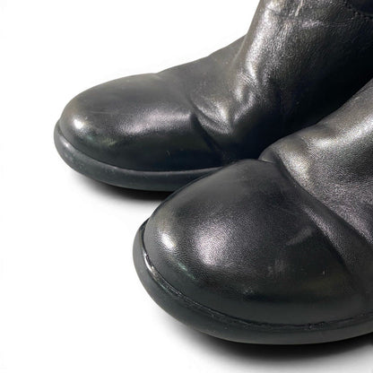 Prada 2 D Sport Long Boots Leather Side Zip Black Shoes — view 6