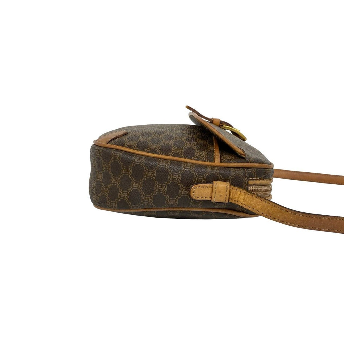 Celine Vintage Macadam Blason Pattern Leather Shoulder Bag Pochette Crossbody — view 6