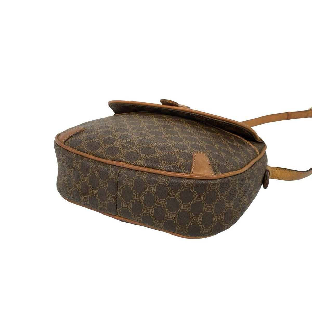 Celine Vintage Macadam Blason Pattern Leather Shoulder Bag Pochette Crossbody — view 8